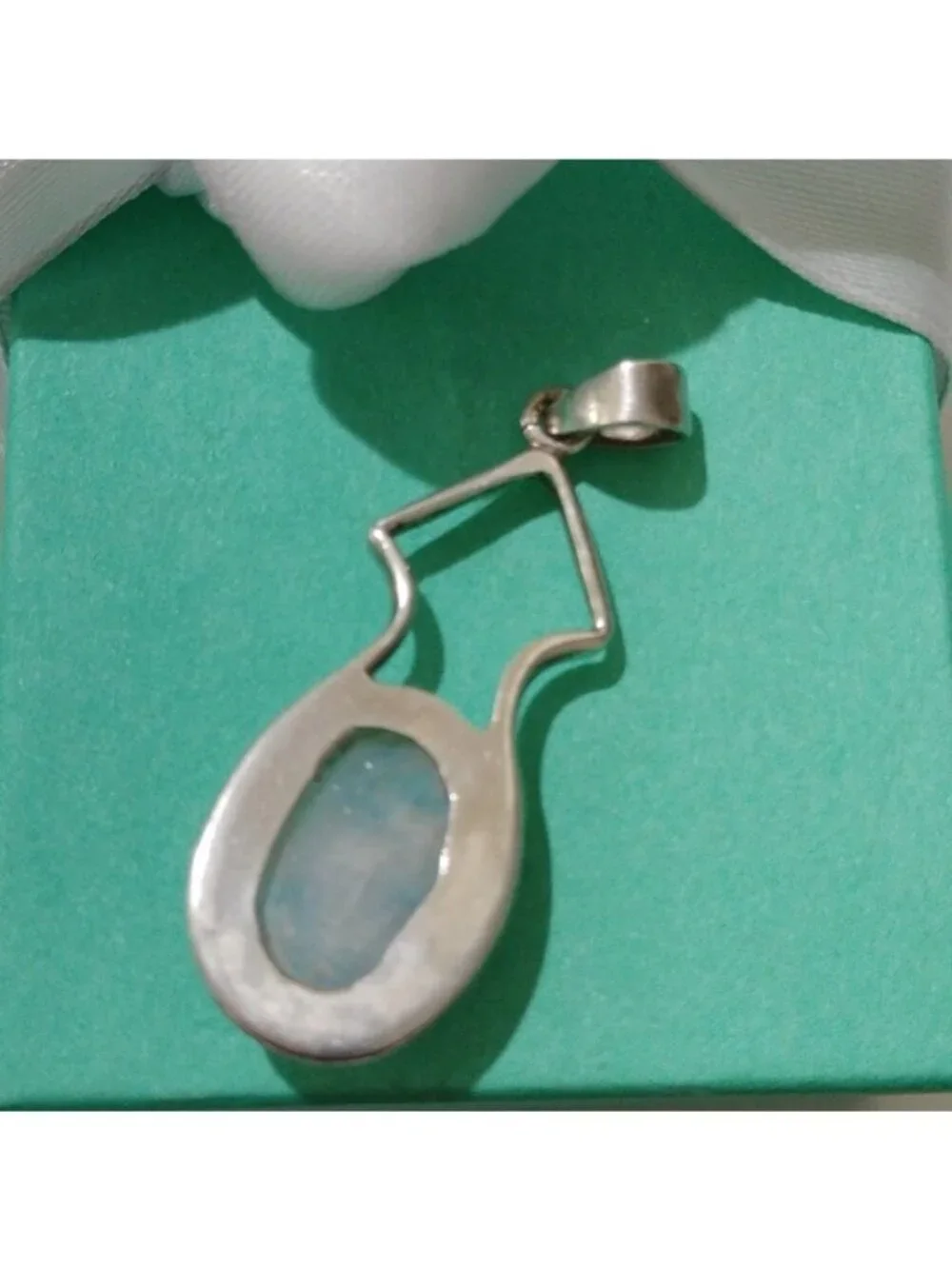 Artisan Made Sterling Silver Oval Moonstone Pendant